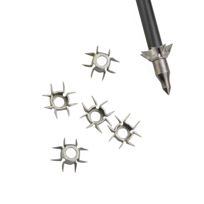 10/20/30/40/50pcs Target Points ID 6.2mm Arrowhead Broadhead Judo Arrow Points 8 Paw Point Outdoor Practice Archery Accessories