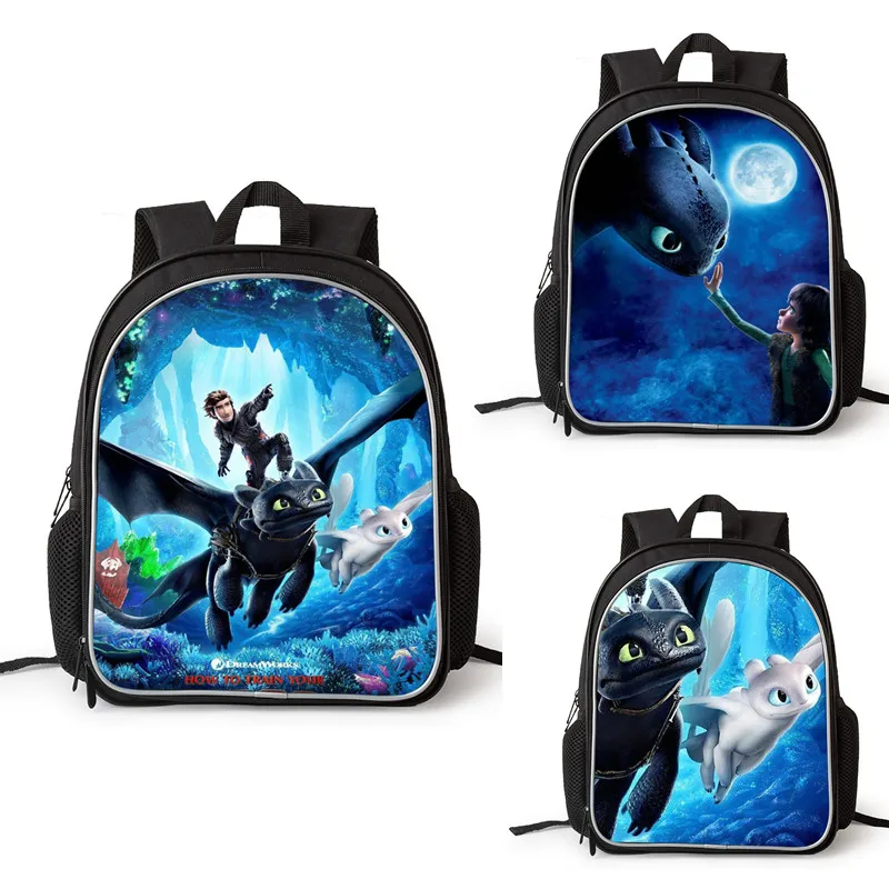 

13" Anime How To Train Your Dragon 3D Printing Canvas Backpack Bag School Book Laptop For Gilrs Boys
