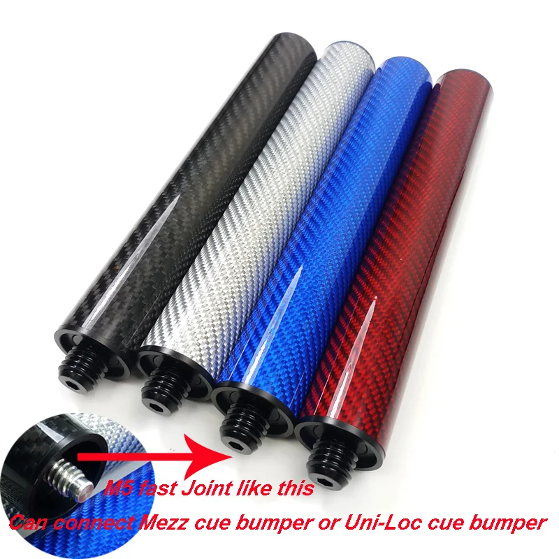 

7.5inch colorful carbon Pool Cue Extension for Mezz/Uni-loc cues Easy and Convenient Billiards Cue Extended Billiard Accessories