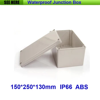 

Free Shipping 1 Piece Small Type IP66 ABS Grey Waterproof Wall Mount Plastic Enclosure 150*250*130mm