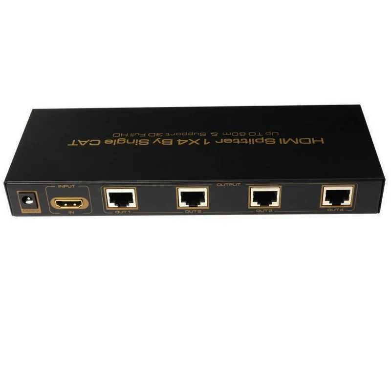 Удлинитель 60 м HDMI разветвитель 1X4 от cat5e/6 Utp кабель поддерживает 3D и full HD1080p 1 шт. HDMI удлинитель 60 м и 4 шт. hdmi приемники