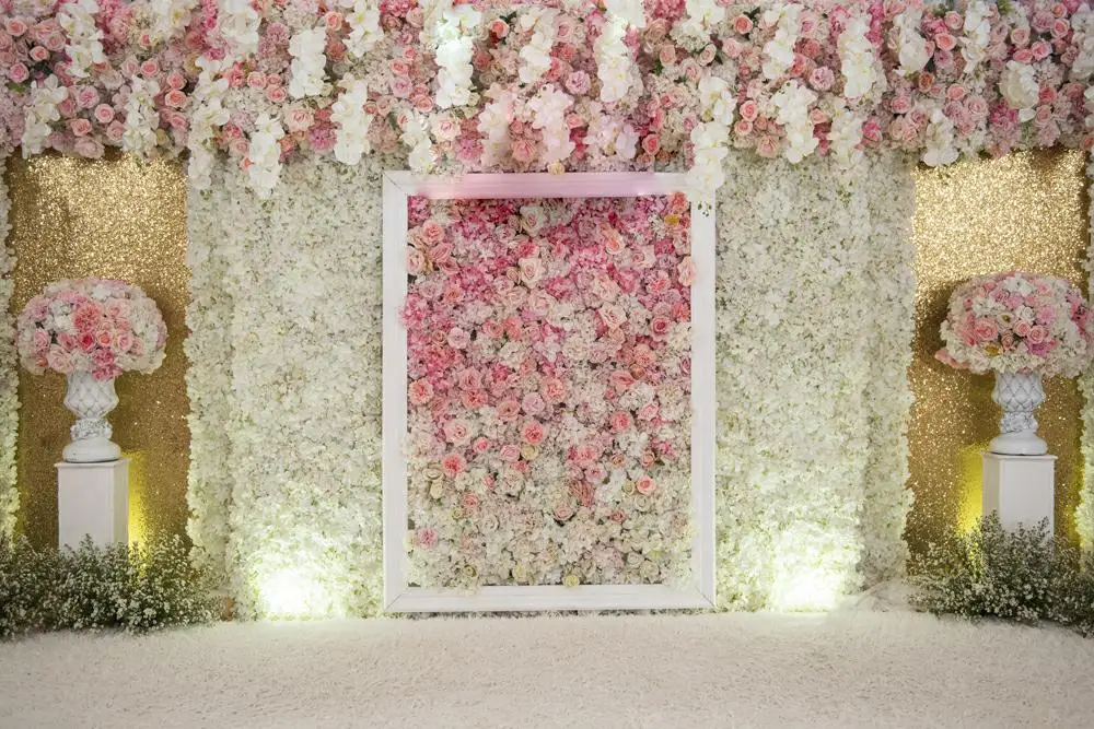 

HUAYI Baby Birthday party Photography Backdrops,Customize photo background ,Wedding floral backdrop XT-7324