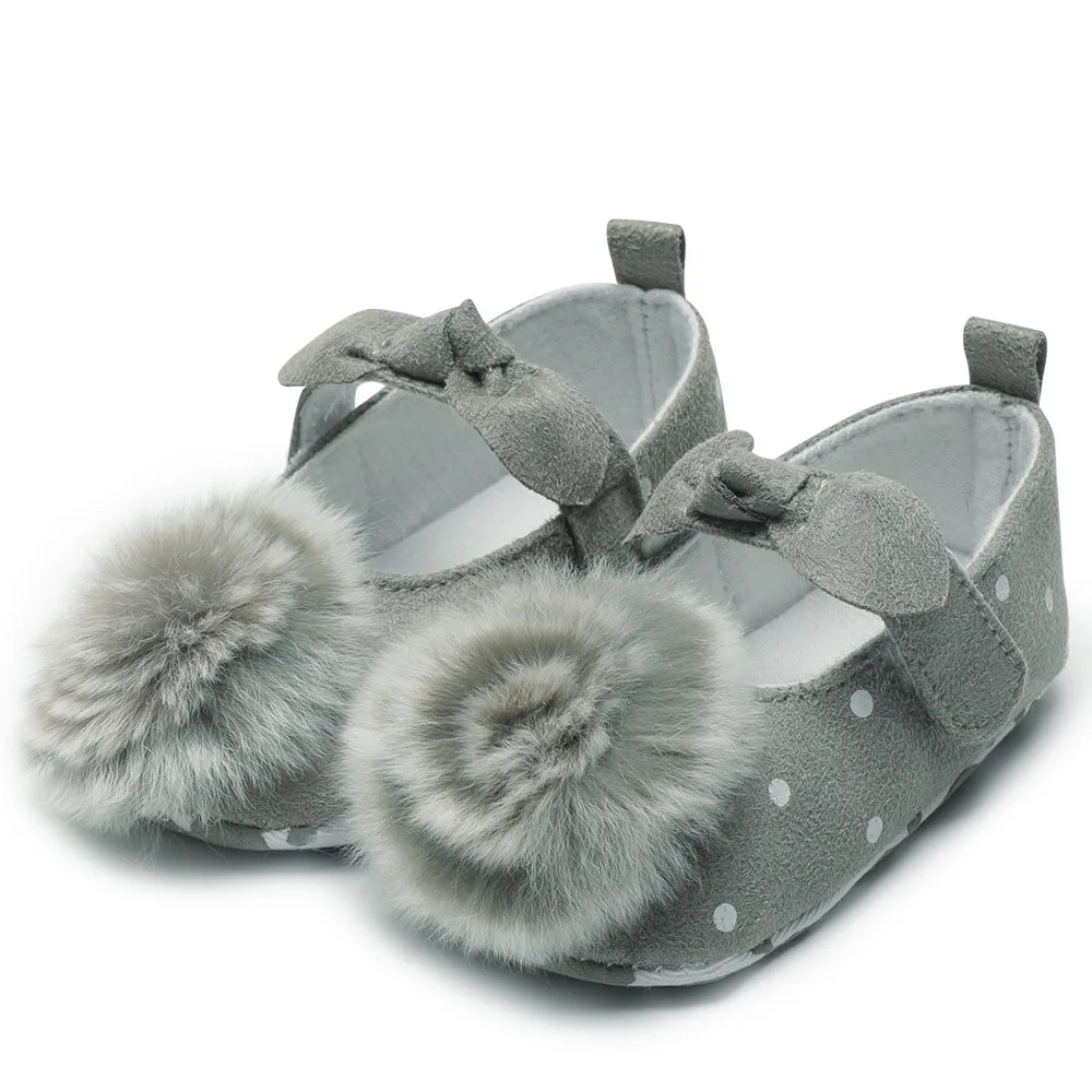 

Easy To Wear Fashionable Baby Shoes Newborn Shoes 0-1 Year Old New Princess Shoes Lovely Hair Ball Soft Bottom Toddler