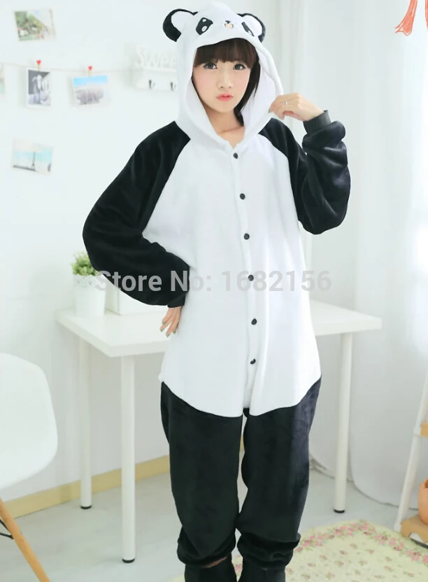 

New Winter Adult Animal Pajamas Panda pajama Unisex Costume Cosplay Onesies Sleepwear Fleece Pajamas Sets