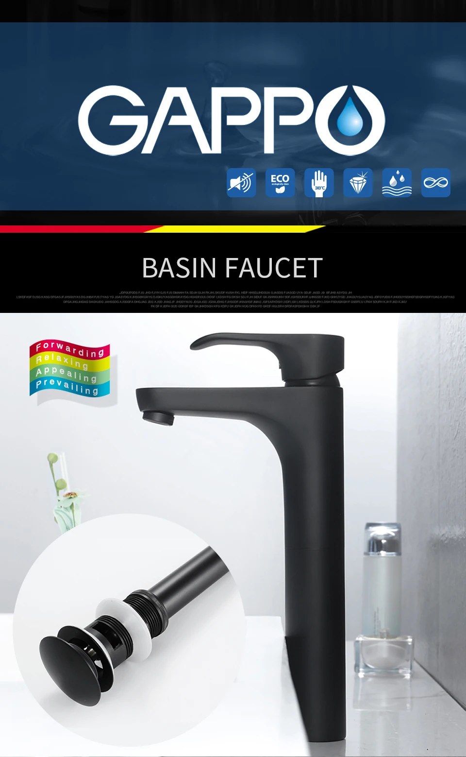 GAPPO Basin Faucet basin chrome mixer taps waterfall bathroom mixer shower faucets bath water Deck Mounted Faucets taps