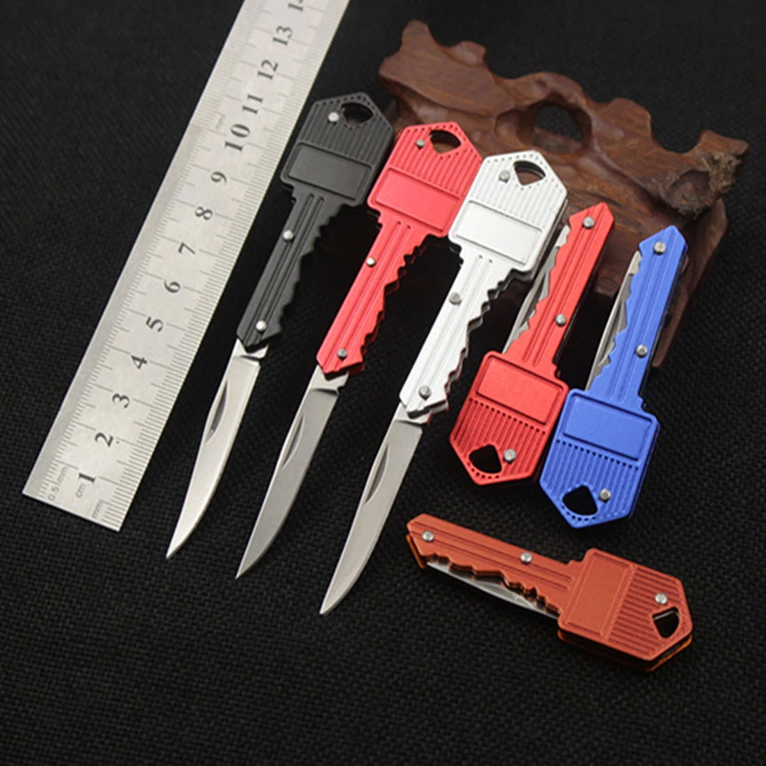 

New Key Fold Knife Key Pocket Knife Key Chain Knife Peeler Mini Camping Key Ring Knife Tool