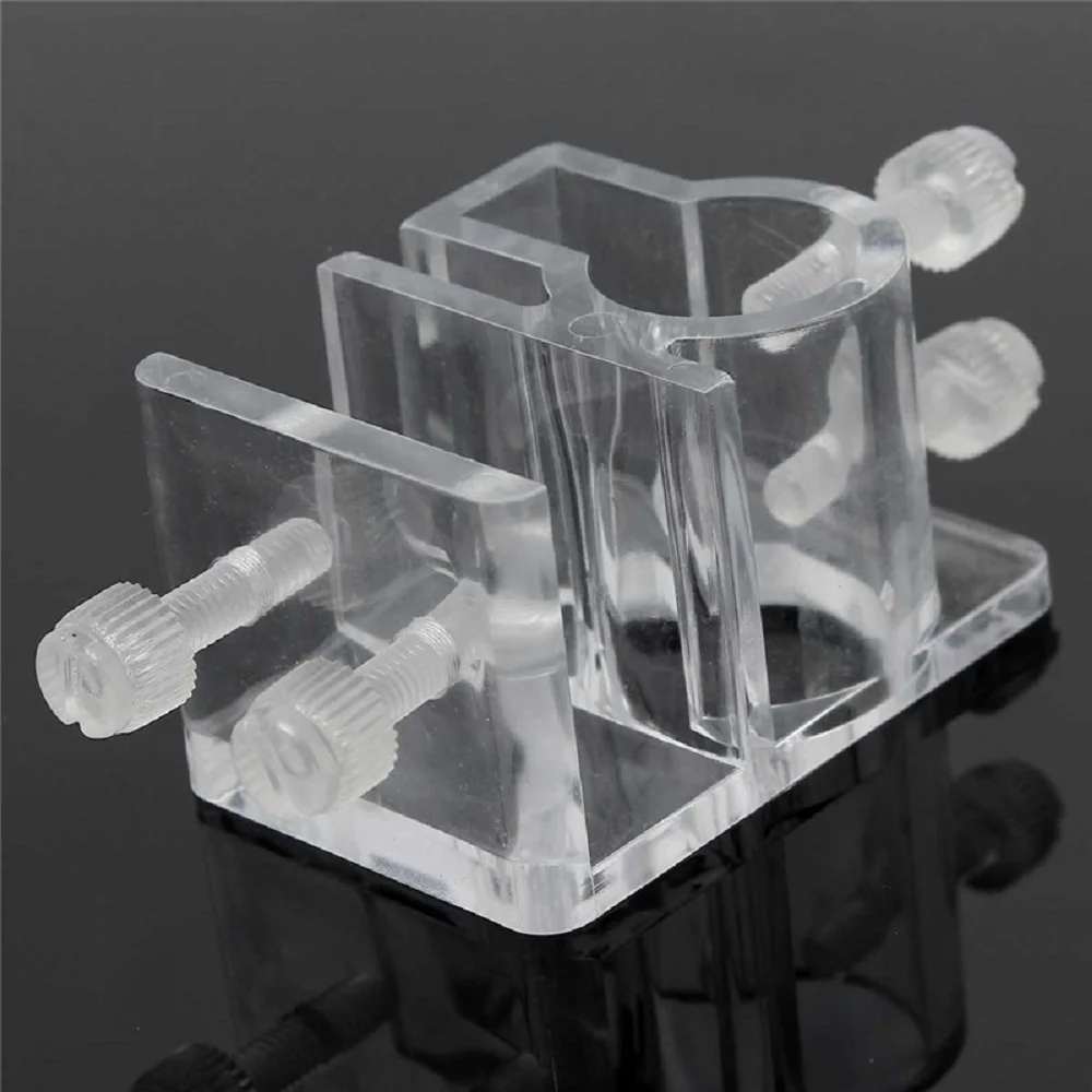2pcs Acrylic Aquarium Hose Air Tube Fixing Clip Clamps Holder Glass
