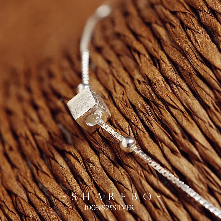 

Personality New Art 925 Sterling Silver Jewelry Female Simple Bar square High-quality Popular Bracelet for women