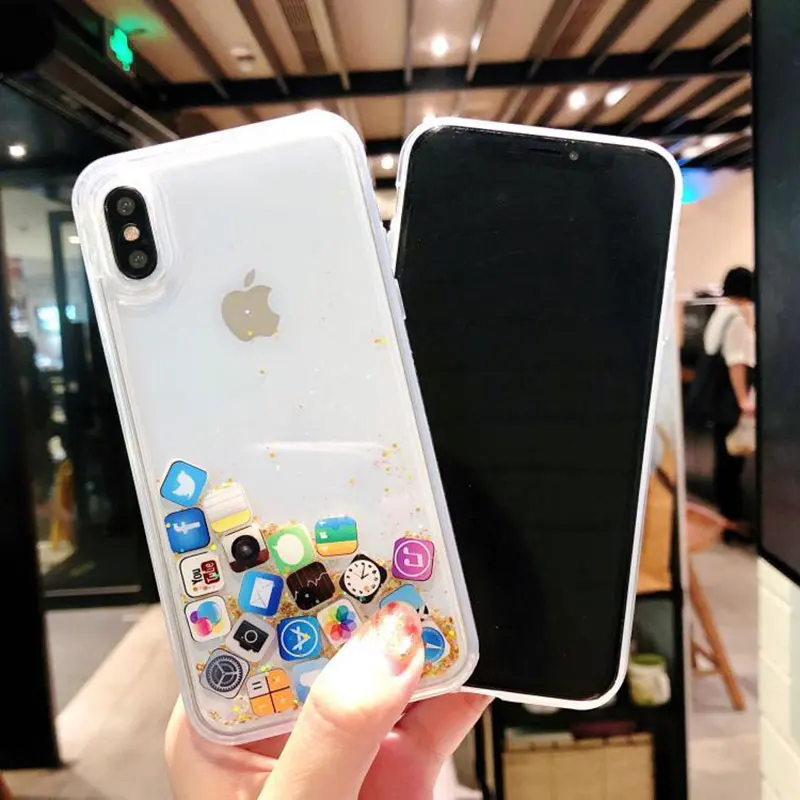Противоударный чехол с динамическим зыбучим песком для iPhone 12 mini 11 Pro X XR XS MAX SE App Icon