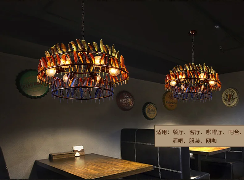 Подвесные светильники промышленный воздушный Ресторан креативный арт лампа Скандинавская Гостиная Бар Кофе личные перо LU719150