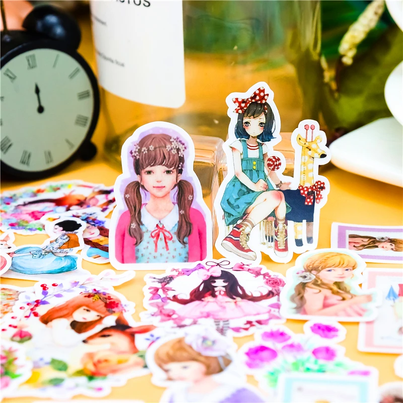 

33Pcs/pack daily Japanese Paper Flower Mori girl 3 Decorative Diary Cartoon Cute Stickers Scrapbooking Flakes Stationery