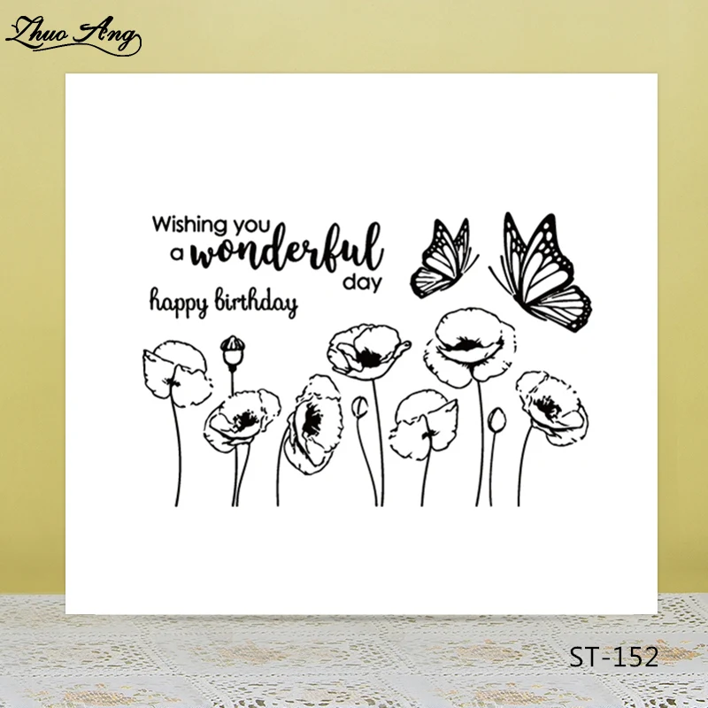 

ZhuoAng Bee on flowers Transparent Clear Silicone Stamp/Seal for DIY scrapbooking/photo album Decorative clear stamp