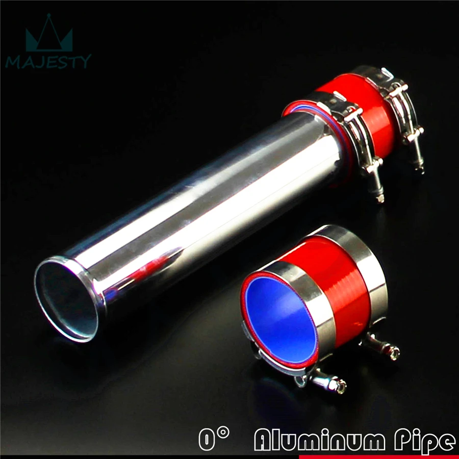 63mm 2.5" Aluminum Turbo Intercooler Pipe Piping Tubing + Silicon Hose