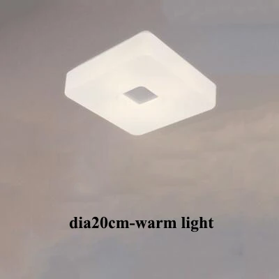 Скандинавский минимализм светодиодный потолочный светильник s квадратный Акриловый светодиодный потолочный светильник для спальни светодиодный потолочный светильник для гостиной - Цвет корпуса: dia20cm-warm