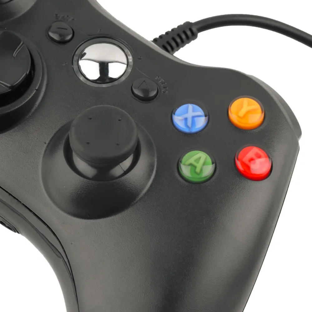 Геймпад USB проводной джойстик контроллер для microsoft для Xbox Slim 360 для ПК для Windows7 черный цвет джойстик игровой контроллер