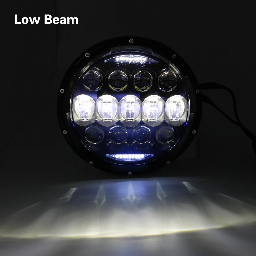 New Design For Land Rover 7 Inch Projector Daymaker Headlights Set with DRLAmber Turn Signal for Jeep Wrangler 97-2017 JK TJ LJ (41)
