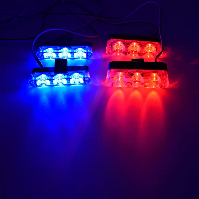 12V 4X3 LEDs Strobe Lights Remote Control Flash Police light Dash Grill Emergency flashing