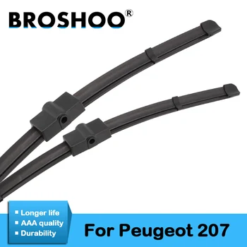 

BROSHOO Car Wipers Blade Soft Rubber For Peugeot 207 Hatchback/SW/CC/Sedan 2006 2007 2008 2009 2010 2011 2012 Fit Side Pin Arm