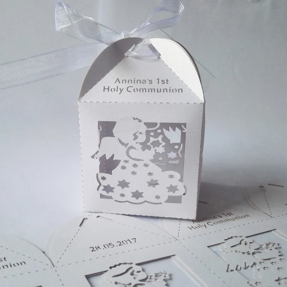 100pc Personalize Candy Boxes Gift Boxes Angel Baby Shower Baptism 100pc Personalize Candy Boxes Gift Boxes Angel Baby Shower Baptism