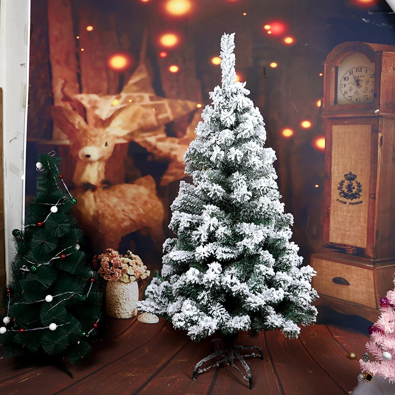 HOYVJOY Флокирование Рождественская елка 150 см Снежинка елка Рождественская семья отель украшение для торгового центра Новогодний подарок с орнаментом