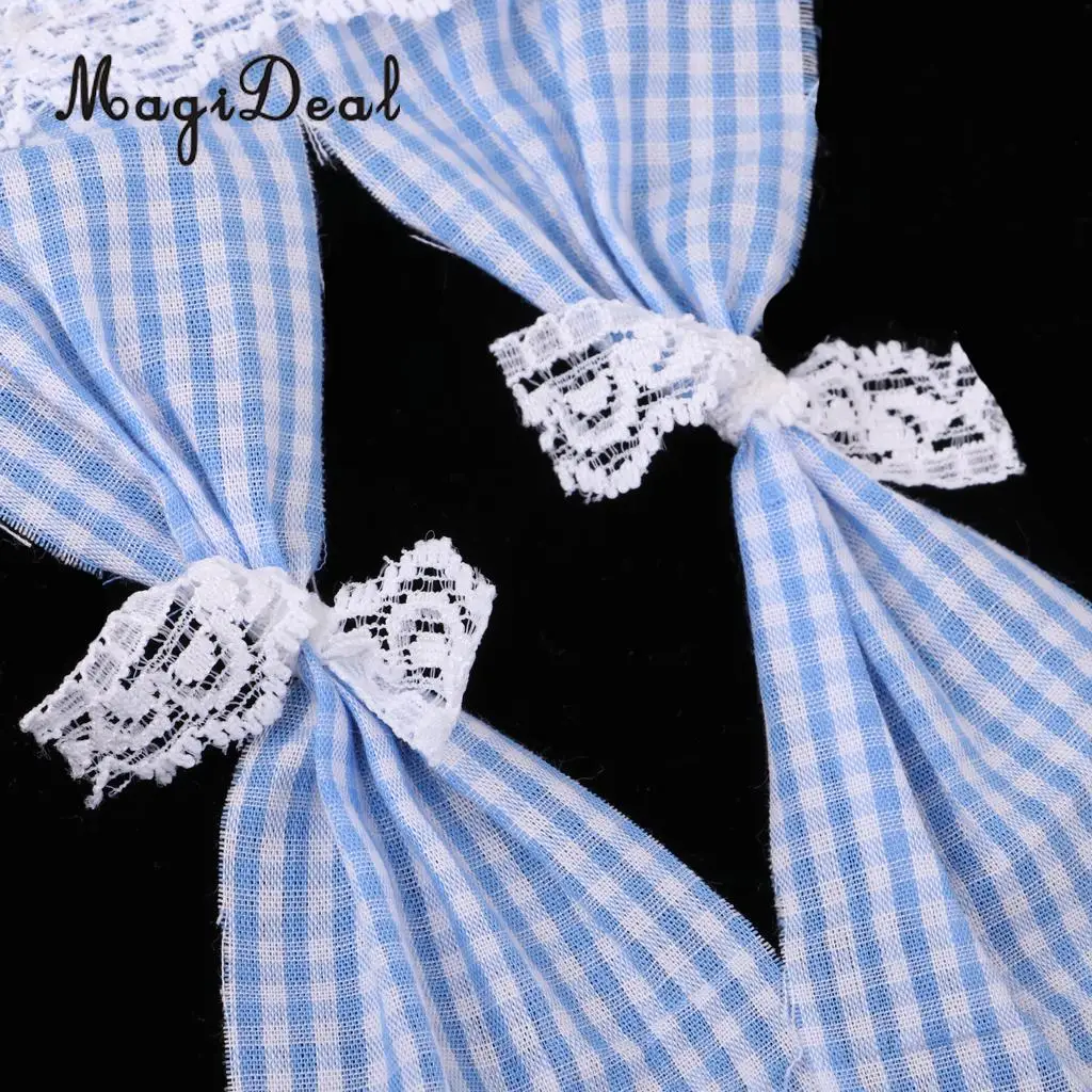 Dollhouse Miniatures Cute Lattice and Lace Pink Cotton Curtain for 1/12 Scale Dolls House Bedroom Furniture Decor Acc 3Colors