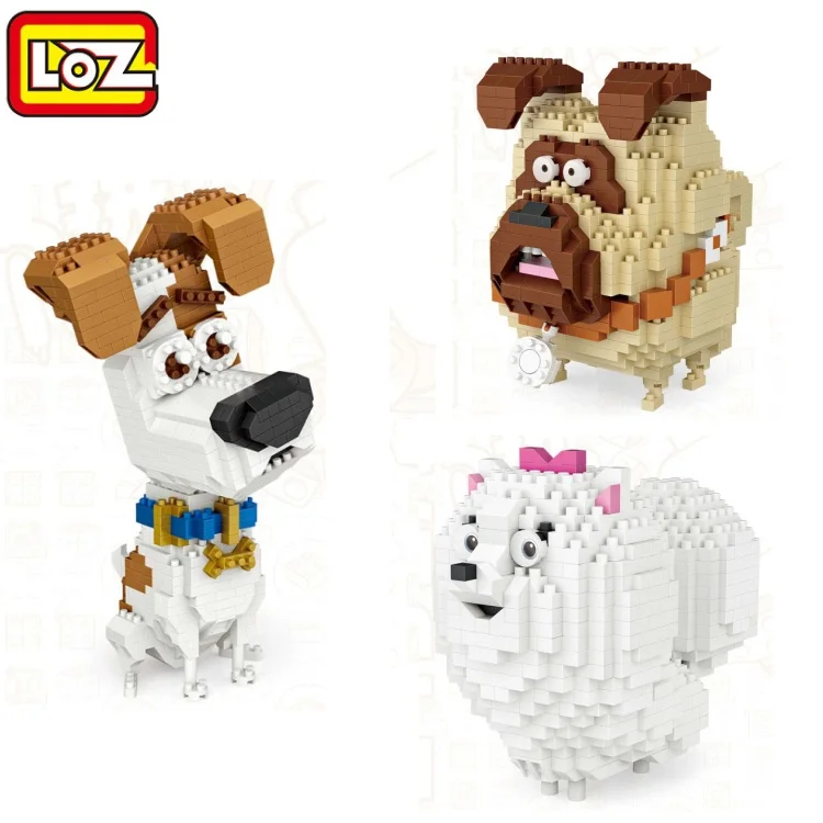 

LOZ Mini Blocks Cartoon Dog Model DIy Educational Toy Pet pomeranian Small Bulldog brinquedos Kids Building Bricks Gifts 9789