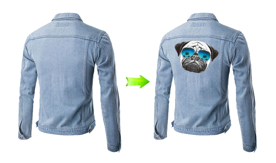 Мопс Собака наклейка на одежду моющиеся дизайн Diy Аксессуары Одежда деко теплопередачи значки аппликации