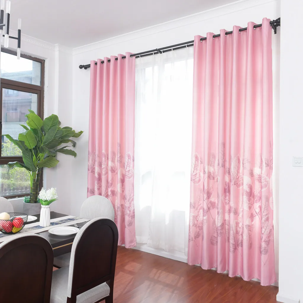 

Leaves Sheer Curtain Tulle Window Decoration Treatment Voile Drape Valance 1 Panel Fabric Wedding Party Wall Windows MAR9