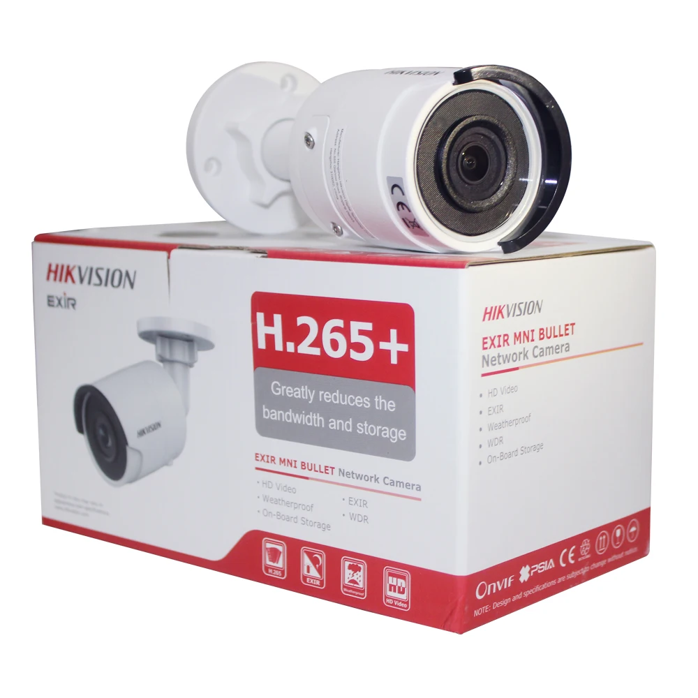 Hikvision DS-2CD2043G0-I 4MP ИК Пуля сети IP Камера P2P POE + Hikvision NVR DS-7616NI-K2/16 P 16CH 16 портов POE H.265 NVR