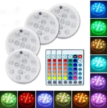 13LEDs RGB Submersible Light Battery Operated Swimming Pool Underwater Night Lamp Vase Wedding Party Holiday Garden Celebrate