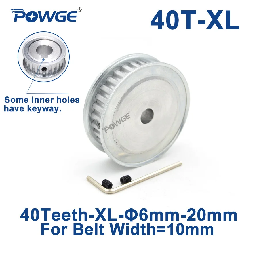 POWGE 40 зубьев XL зубчатый шкив Диаметр 6/8/10/12/12 7/14/15/19/20 мм для ширины 10 синхронный