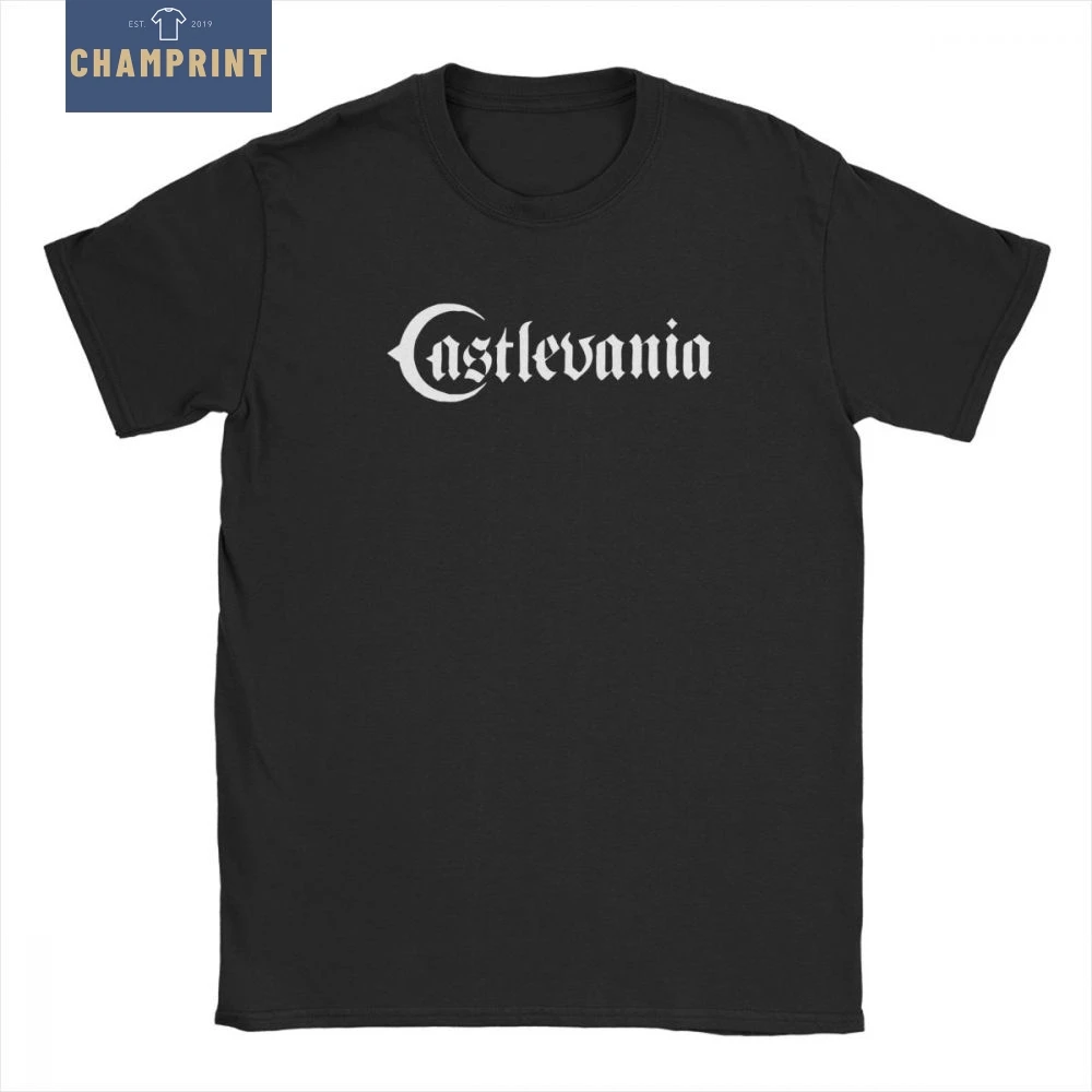 

Men Castlevania T Shirts Vampires Horror Hunting 70s 80s Video Game Anime Pure Cotton Top Short Sleeve Tee Shirt 4XL 5XL T-Shirt