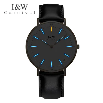 

Carnival T25 Tritium Luminous Watch Men Leather Strap Waterproof Mens Watches Top Brand Luxury Quartz Wristwatch erkek kol saati