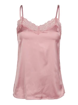 

Tank Top with lace in effect fabric satin