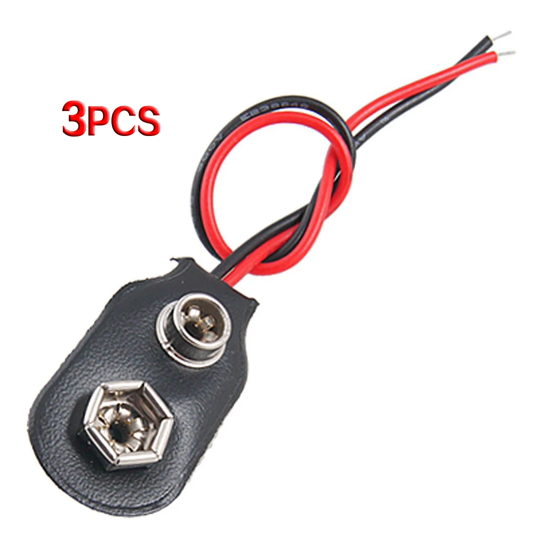 

IMC Hot 3 pcs Leather Shell 9V 9 Volt Battery Clip Connector Cable