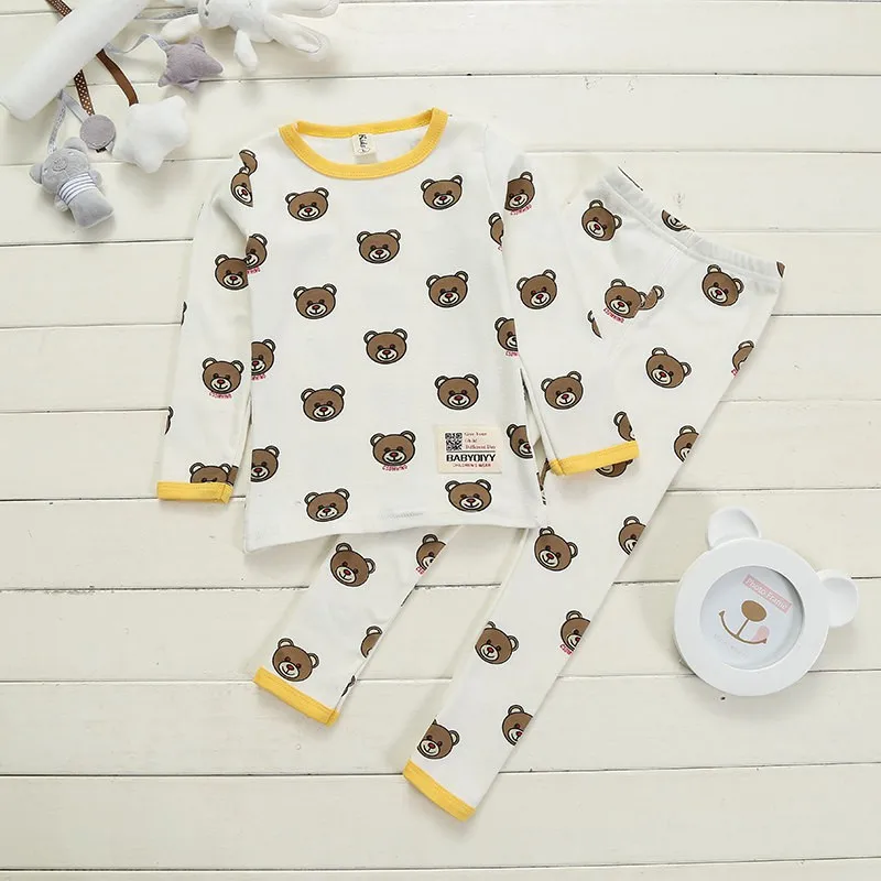 CROAL chery/комплект из 2 предметов; Пижама Menino с милым принтом автомобиля; теплые детские подштанники для девочек и мальчиков; хлопковая одежда для сна; одежда для детей