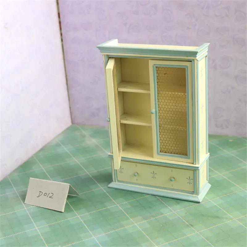 دوب k 1:12 مصغرة دمية الأثاث خزانة الخشب لعبة خشبية دمى منزل نتظاهر اللعب للفتيات الأطفال كيد الهدايا