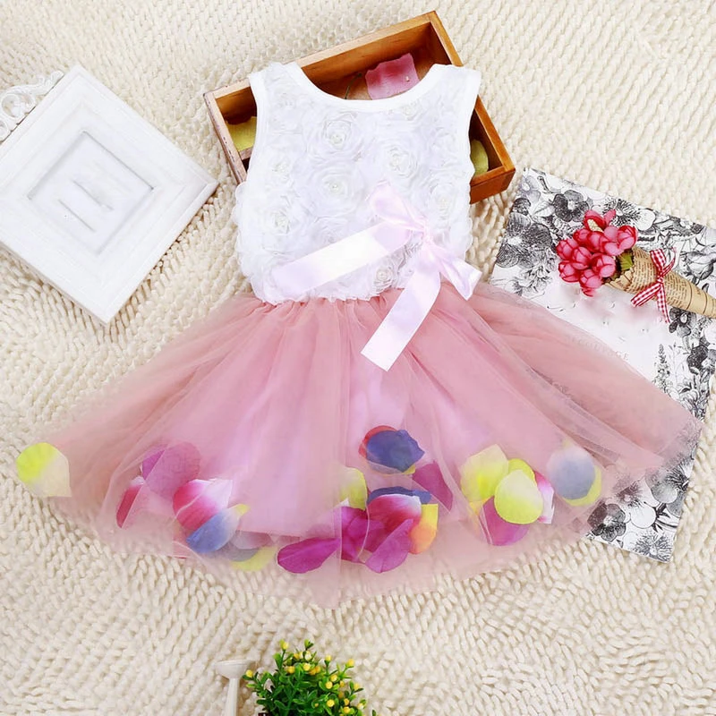 0-2 añosVestido de bebé niña vestido de lazo-F 0-2 añosVestido de bebé niña vestido de lazo-F