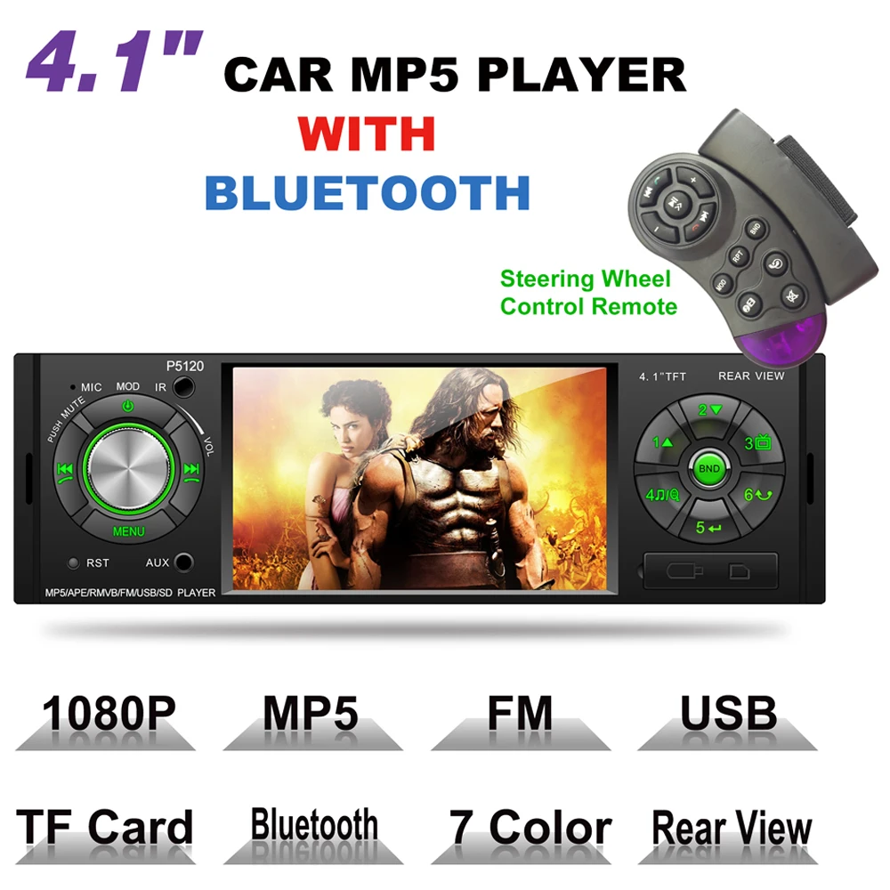 4 1 1 Din Car MP5 Player Audio Stereo Bluetooth USB AUX IN FM Radio OLED