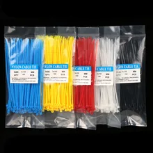 100 шт./пакет цветной 3X150 мм самоблокирующийся пластиковый нейлоновый кабель на молнии семь цветов