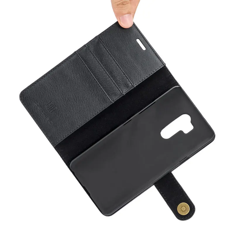 Для LG G7 ThinQ G6 чехол из натуральной кожи съемный чехол-кошелек для LG G7 ThinQ LG G6 V30 V30+ V20 флип-чехол для LG V30 Etui - Цвет: Черный