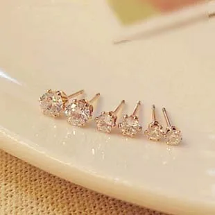 Rhinestone Crystal Small Stud Earring Gold Earrings Ears Rhinestone Crystal Small Stud Earring Gold Earrings Ears Accessories Women In From Jewelry On