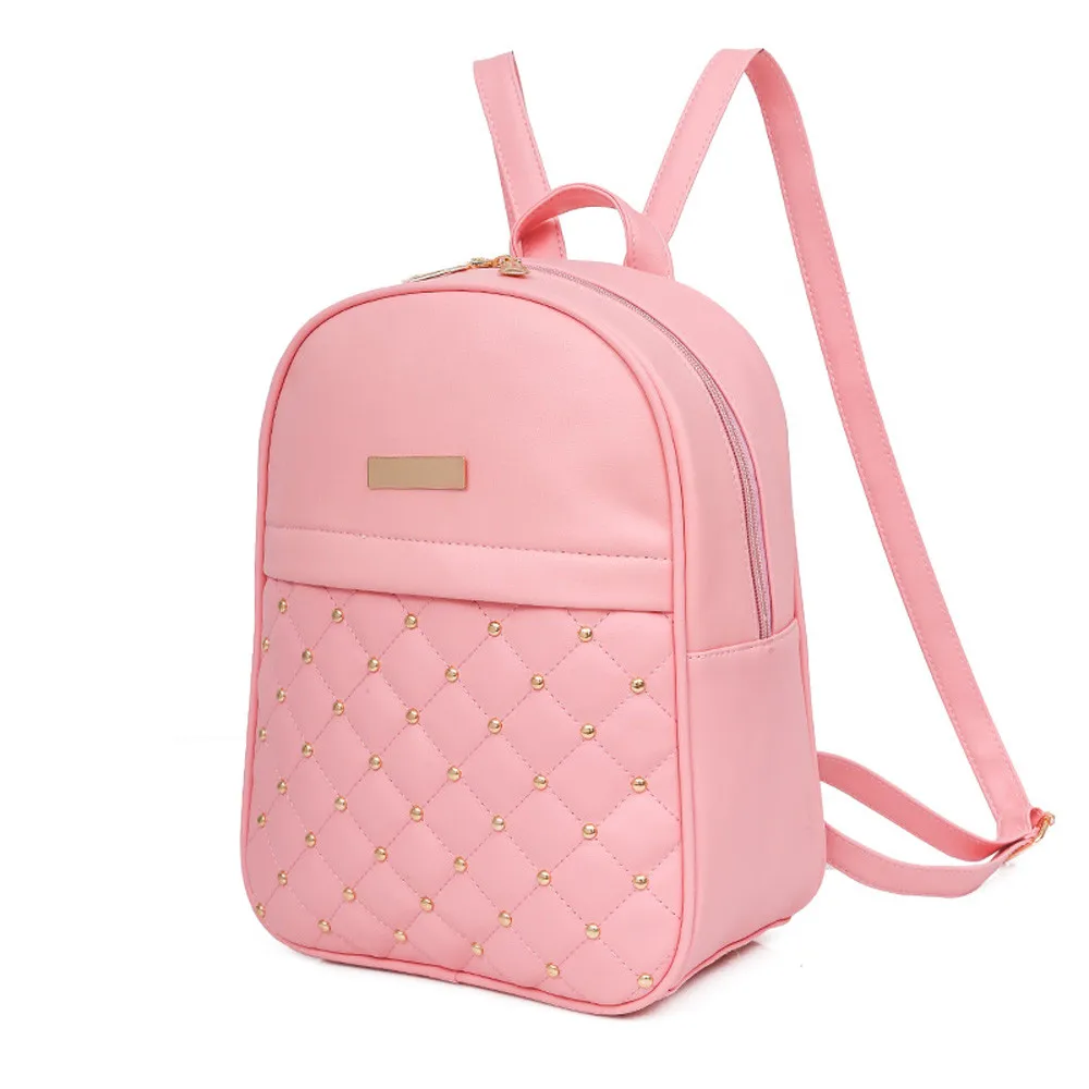 Pink OCARDIAN женская сумка, модные повседневные сумки, женская сумка на плечо, рюкзаки, женский рюкзак с заклепками, Прямая поставка 19M12 - Цвет: Pink