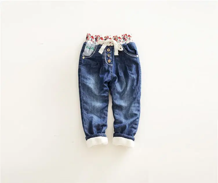 Y054 осень-зима, детские штаны для девочек, штаны для девочек, теплые детские штаны для девочек, брюки, детская одежда - Цвет: Синий