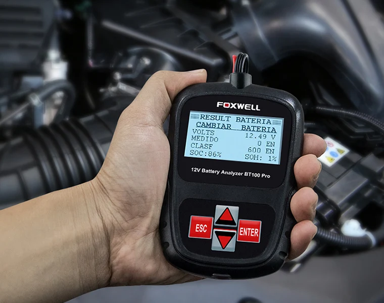 FOXWELL BT100 PRO 6 в 12 В автомобильный аккумулятор тест er для затопленного AGM гель 100 до 1100 CCA 200 AH Тест 6 в 12 Вольт Автомобильный анализатор