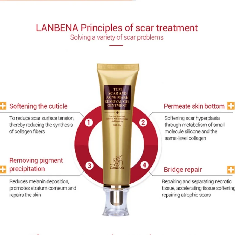 10 шт./лот LANBENA шрама крем Ремонт кожи крем для лица акне пятна лечение акне Черноголовых отбеливания стрейч Знаки