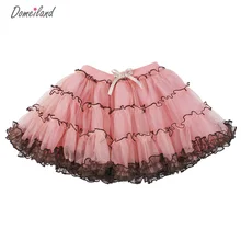 2017 Mode domeiland D’été vêtements Enfants bébé enfants fête d’anniversaire Tutu coton filles Jupes En Mousseline de Soie Arc dentelle couche Jupe