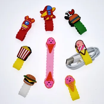 

30Pcs Cartoon ice cream Cable Organizer Bobbin Winder Protector Wire Cord Management Marker Holder Cover For Earphone USB