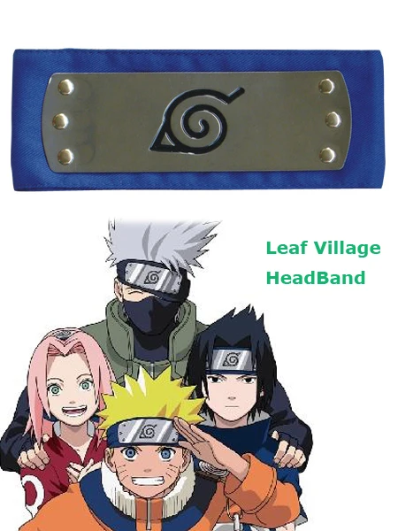

Free Shipping Naruto Hidden Leaf Village Konoha Blue Ninja Headbands Anime Cosplay Accessories