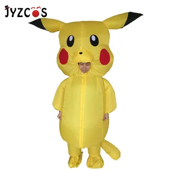 

JYZCOS Inflatable Pikachu Costume for Kid Adult Pokemon Mascot Cosplay Costume Purim Halloween Costume Carnival Fancy Dress